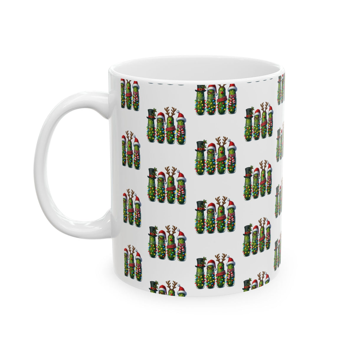 Festive Christmas Ornament Pattern Ceramic Mug