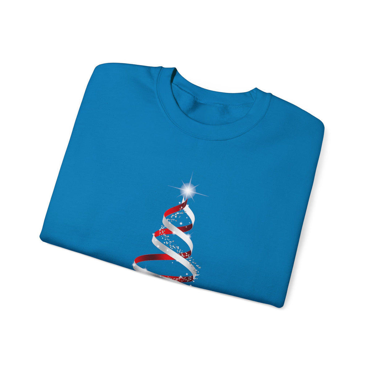 Minimal Red Ribbon Christmas Tree Sweatshirt