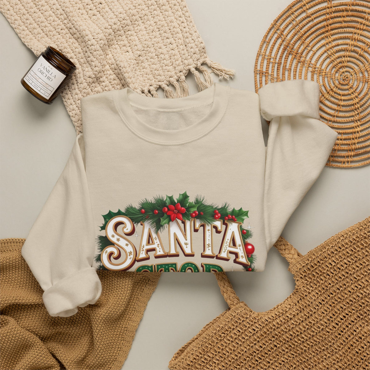 Santa Stop Here Christmas Sweatshirt