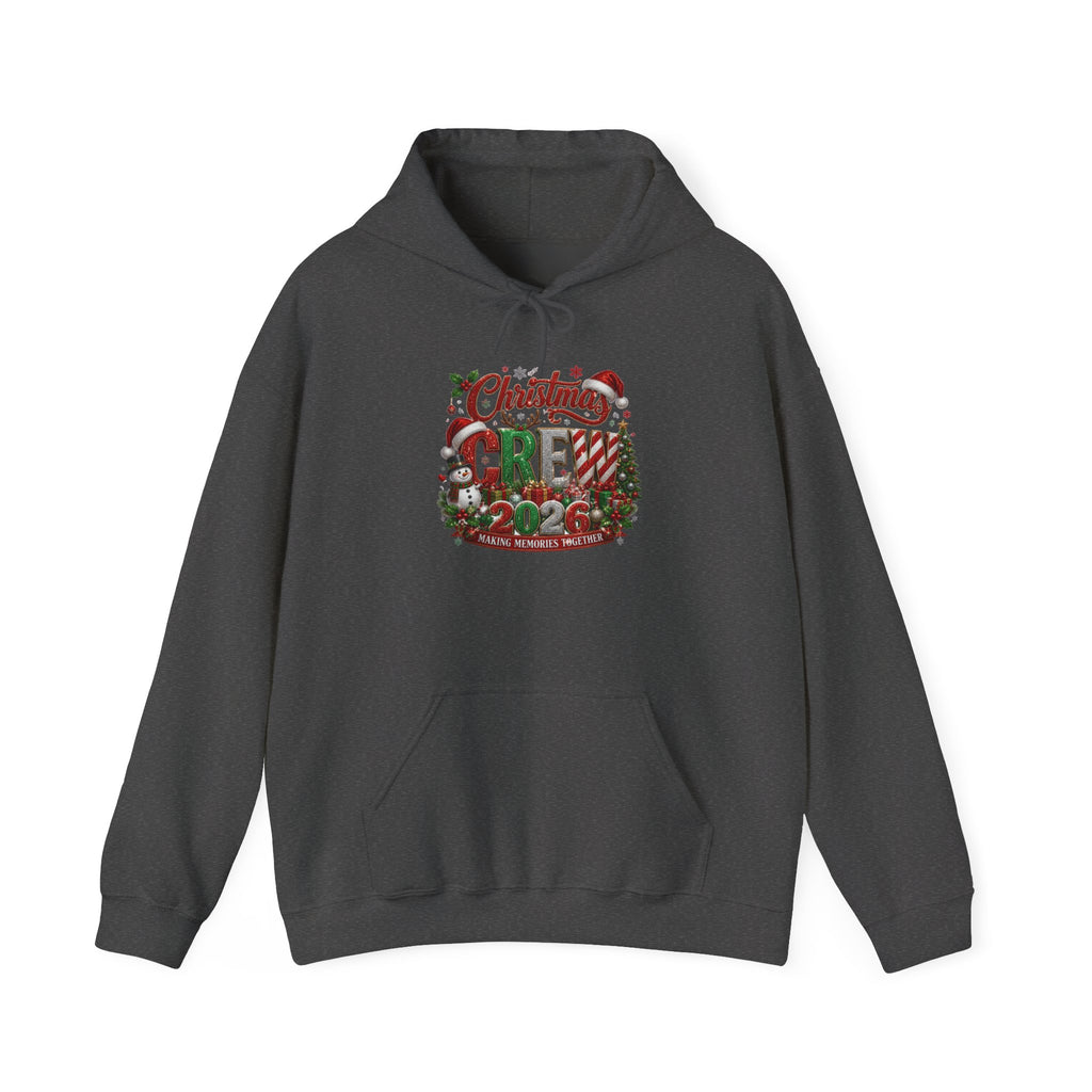 Christmas Crew Hoodie - Festive Pinecone & Wreath Holiday Sweatshirt