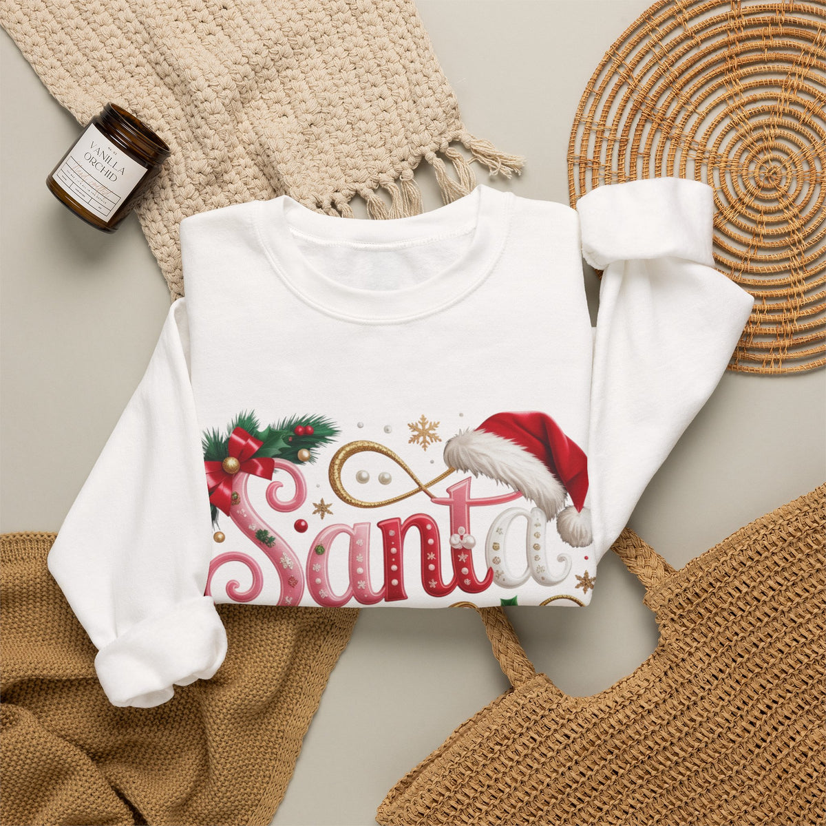 Sweatshirt — "Santa Baby" Christmas Crewneck Sweatshirt