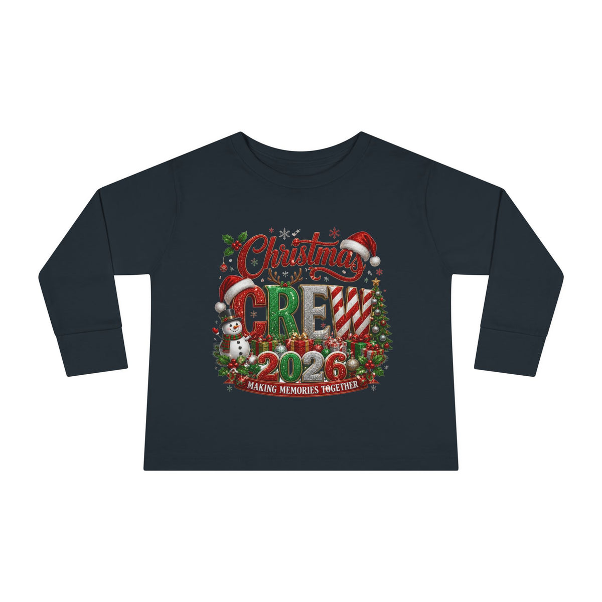 Toddler Long Sleeve Tee — "Christmas Crew 2026" Holiday Shirt