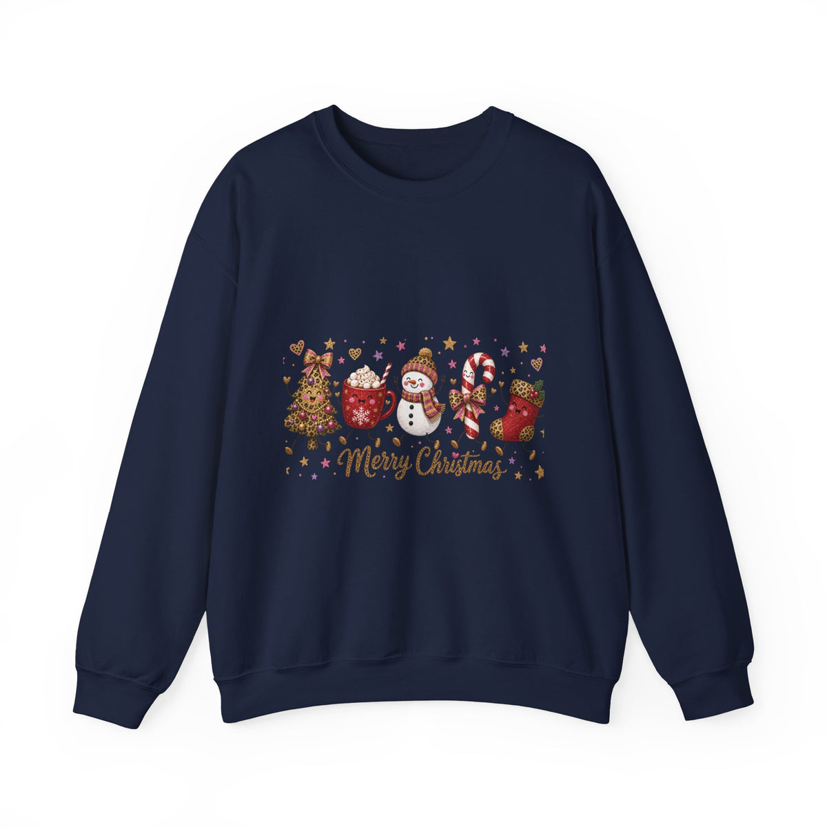 Christmas Crewneck Sweatshirt – Cute Festive Icons & "Merry Christmas" Design