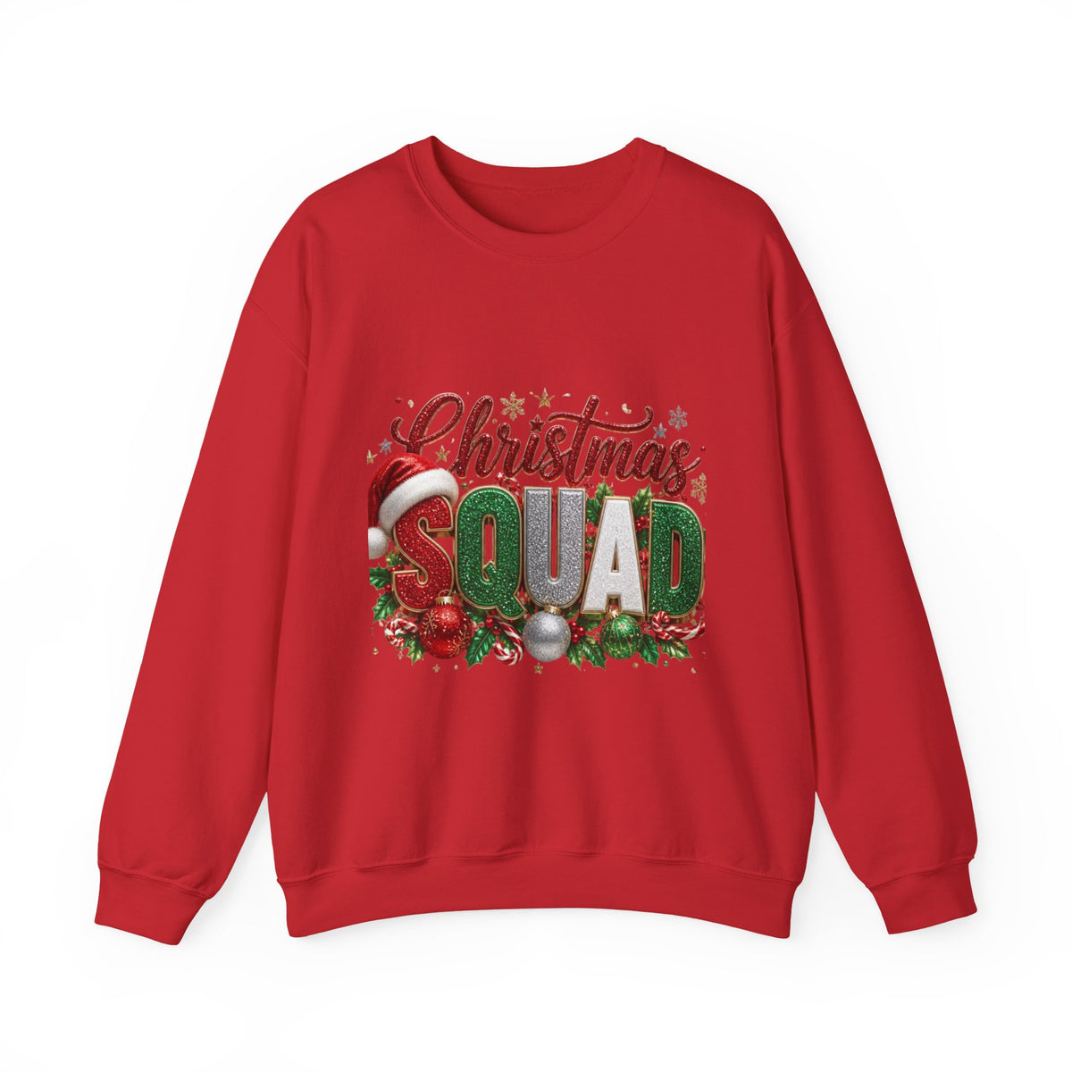Christmas Squad Crewneck Sweatshirt — Festive Holiday Graphic Pullover