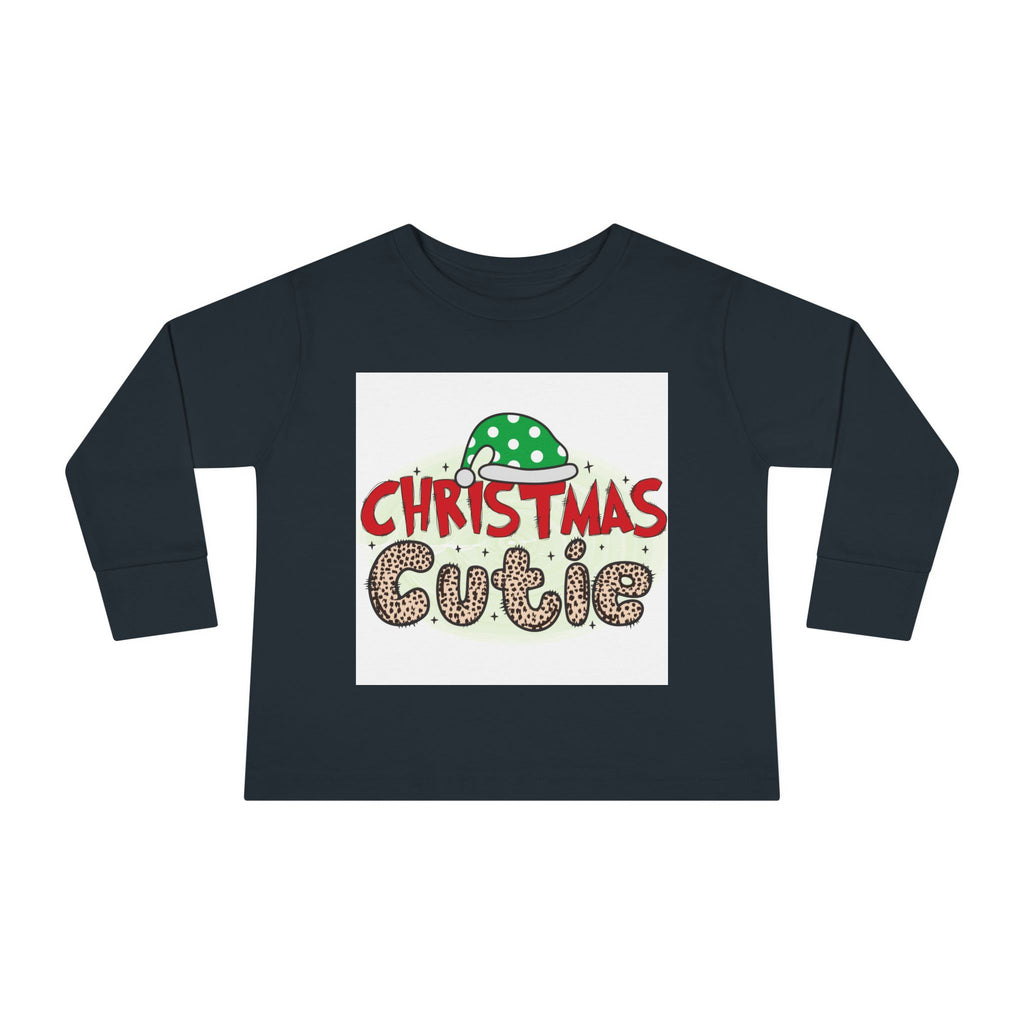 Toddler Long Sleeve Tee — "Christmas Cutie" Holiday Shirt