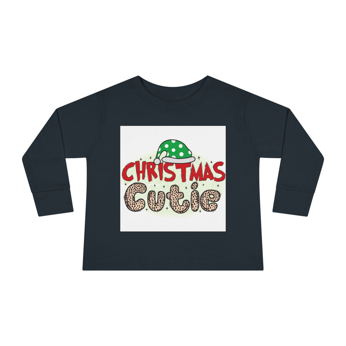 Toddler Long Sleeve Tee — "Christmas Cutie" Holiday Shirt
