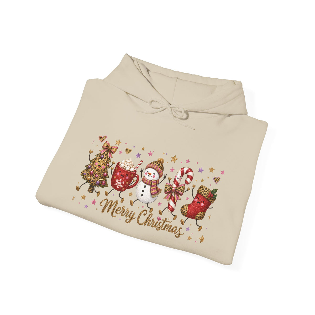 Christmas Cookie Characters Hoodie - "Merry Christmas" Holiday Sweatshirt