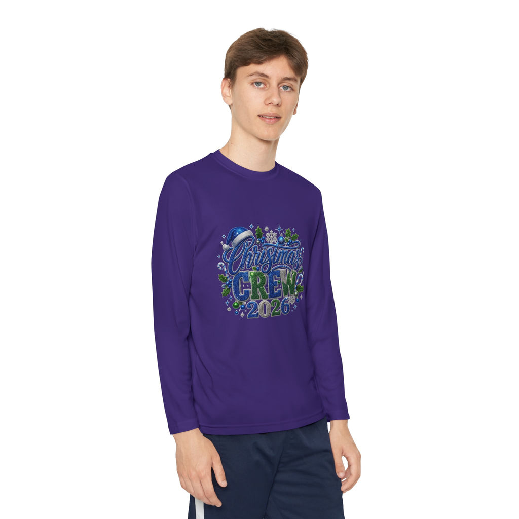 Youth Long Sleeve Tee — "Christmas Crew 2026" Holiday Shirt
