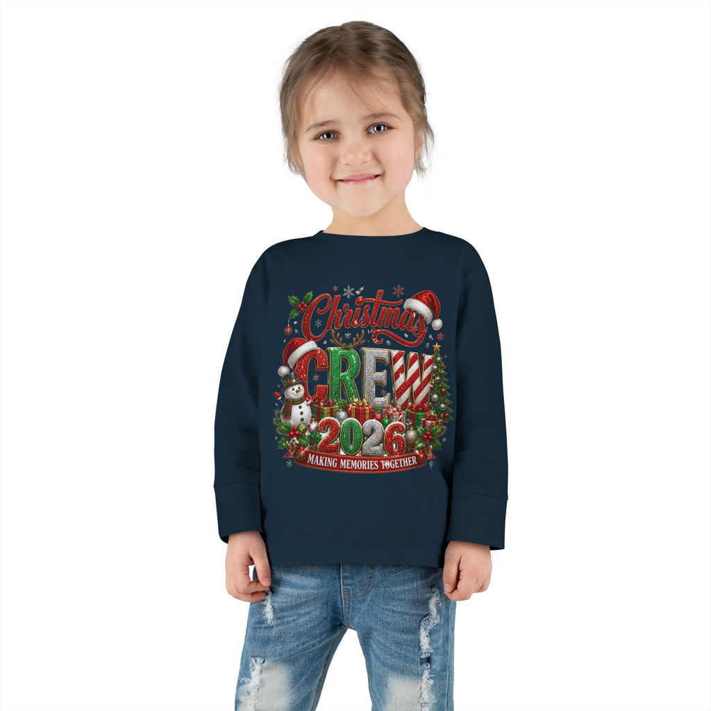 Toddler Long Sleeve Tee — "Christmas Crew 2026" Holiday Shirt