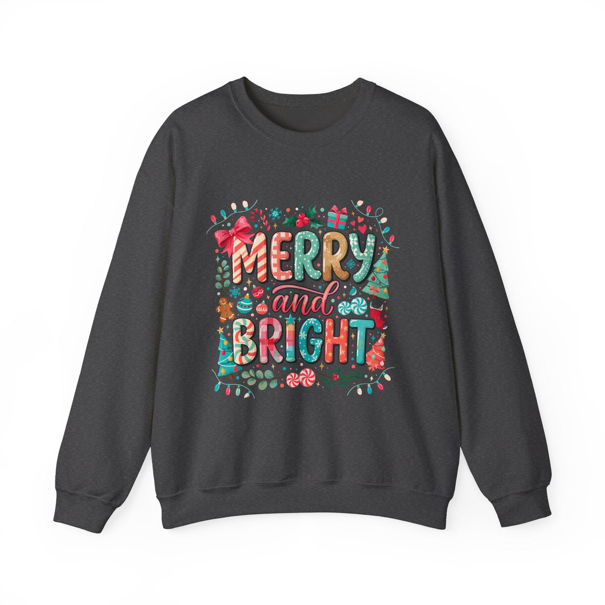 Merry and Bright Sweatshirt — Christmas Holiday Crewneck