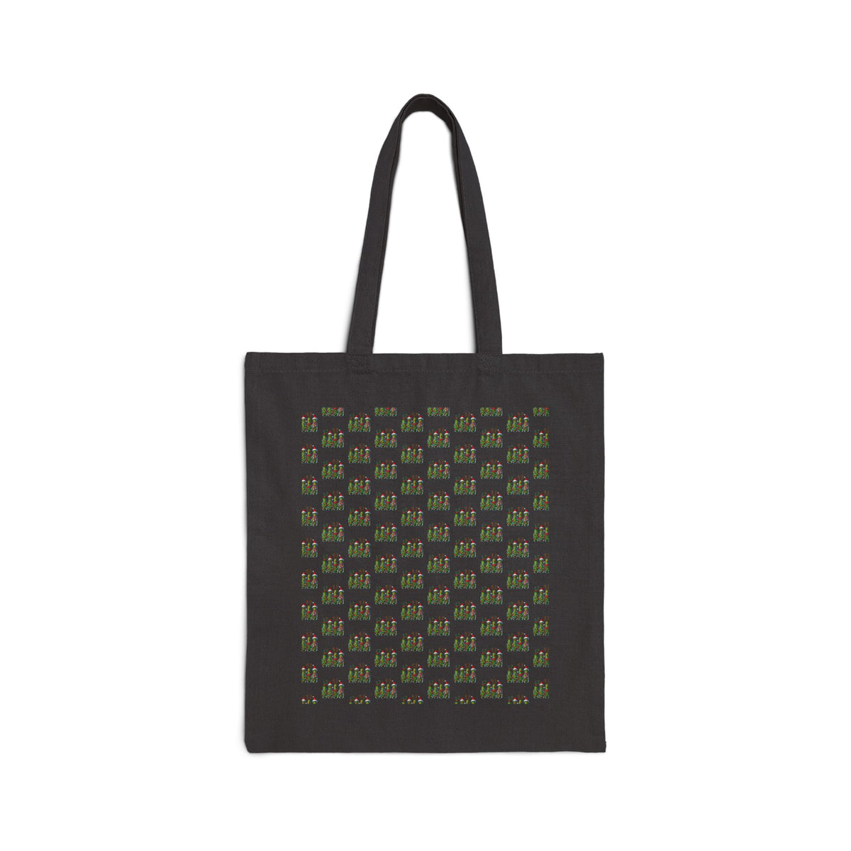 Canvas Tote Bag — Minimalist Repeating Cat Pattern Eco Shopper