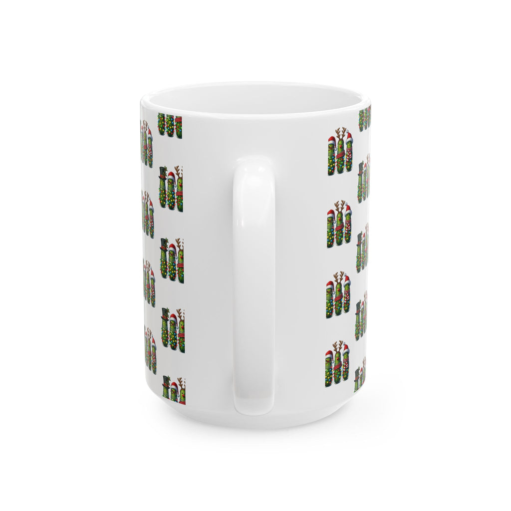 Festive Christmas Ornament Pattern Ceramic Mug