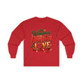 Long Sleeve Tee — "Wrapped in Christmas Love" Holiday Graphic Shirt