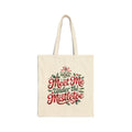 Meet Me Under the Mistletoe Tote Bag — Christmas Holiday Canvas Tote