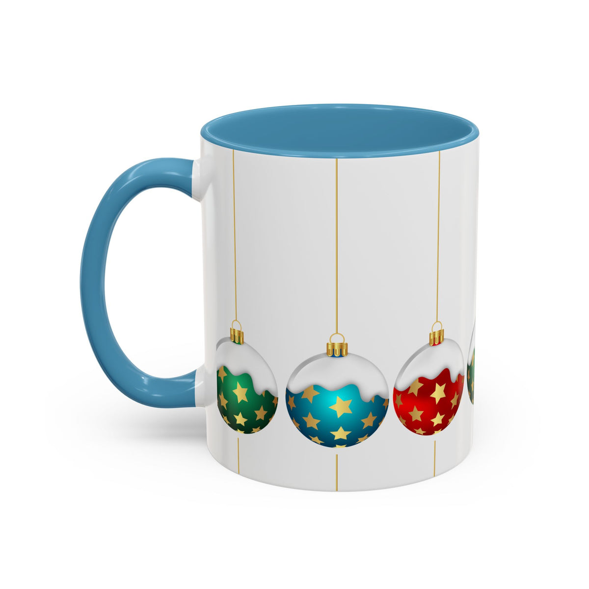 Holiday Ornament Accent Coffee Mug — Festive Christmas Baubles (11/15oz)