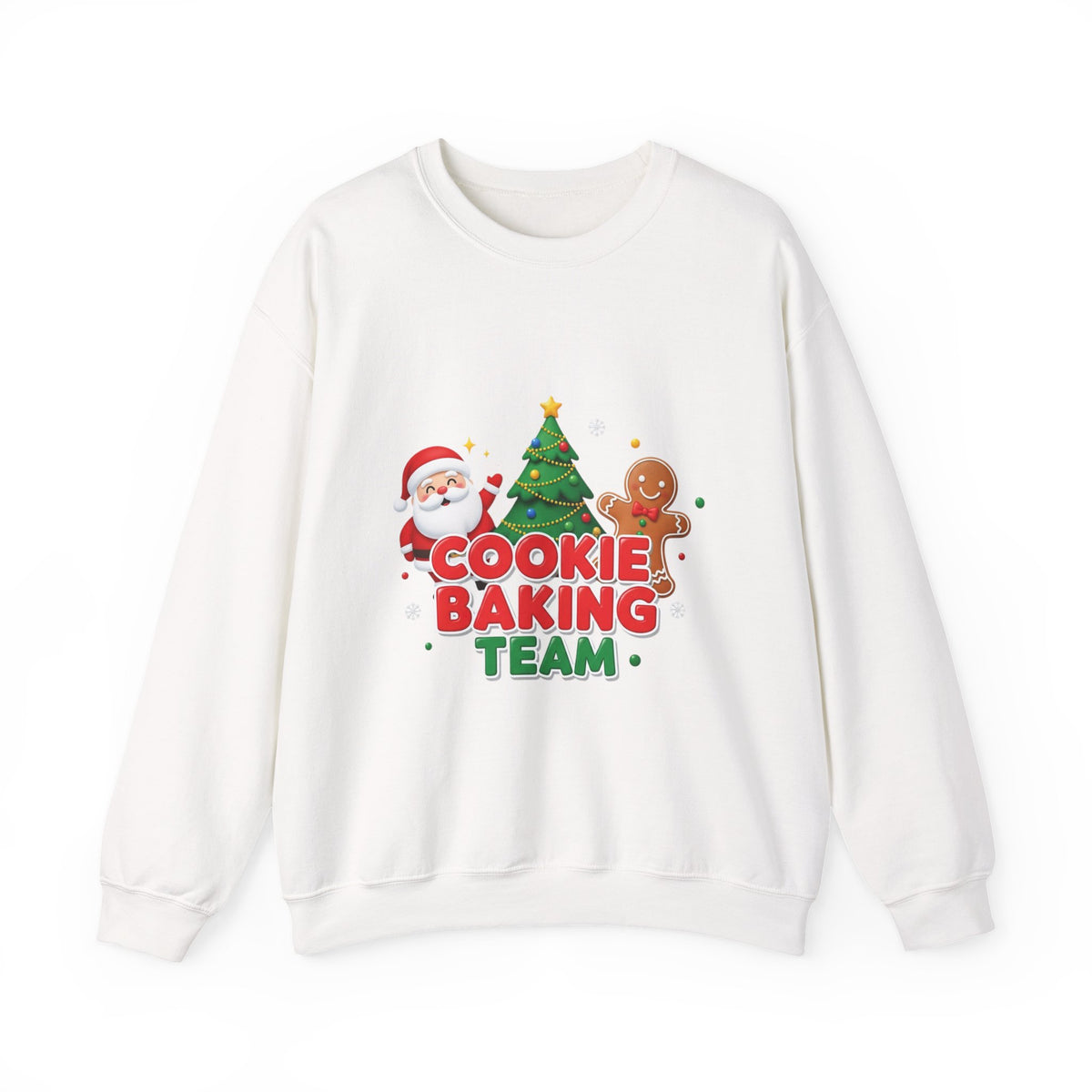 Cookie Baking Team Sweatshirt — Christmas Santa & Gingerbread Holiday Crewneck