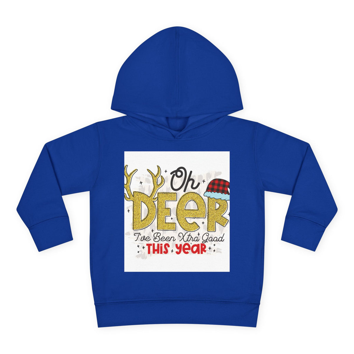 Toddler Hoodie — "Oh Deer I've Been Extra Good This Year" Christmas Pullover
