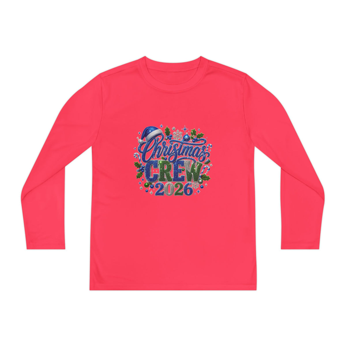 Youth Long Sleeve Tee — "Christmas Crew 2026" Holiday Shirt