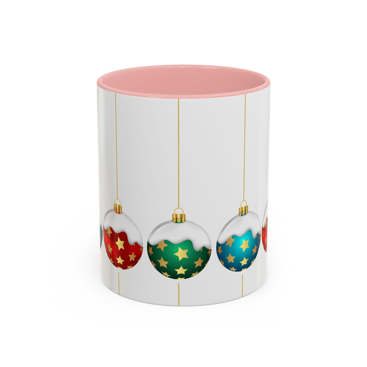 Holiday Ornament Accent Coffee Mug — Festive Christmas Baubles (11/15oz)