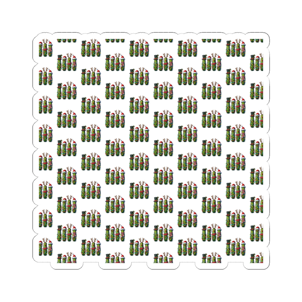 Cactus Pattern Kiss-Cut Sticker Sheet — Mini Succulent Laptop Decals