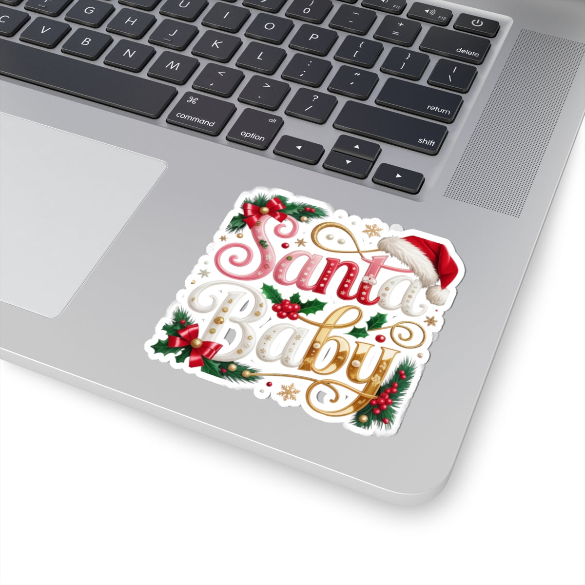 Santa Baby Christmas Sticker — Festive Kiss-Cut Holiday Decal