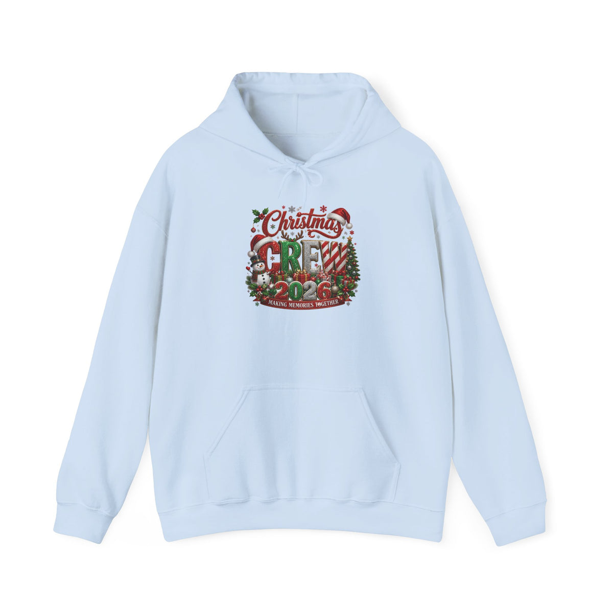 Christmas Crew Hoodie - Festive Pinecone & Wreath Holiday Sweatshirt
