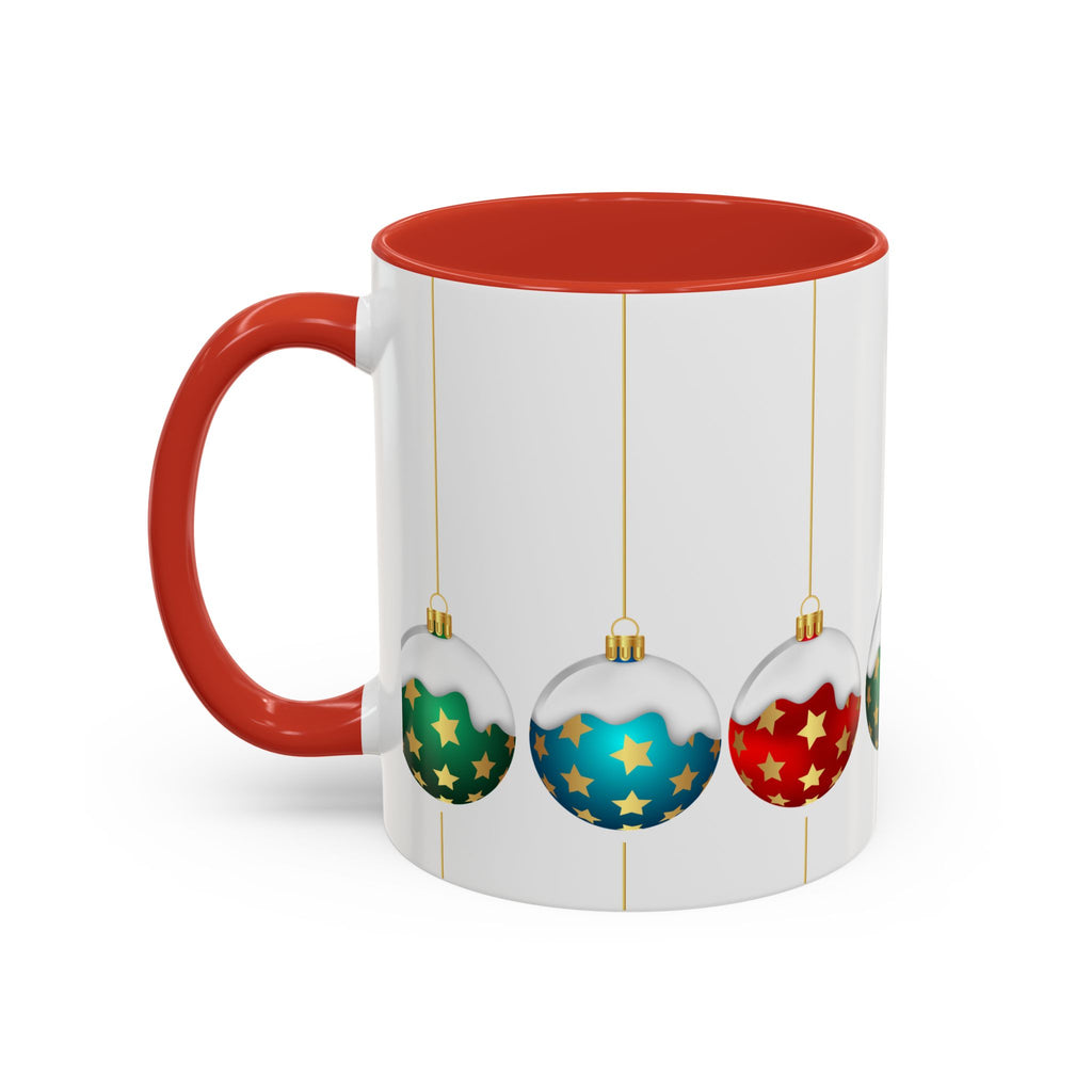 Holiday Ornament Accent Coffee Mug — Festive Christmas Baubles (11/15oz)