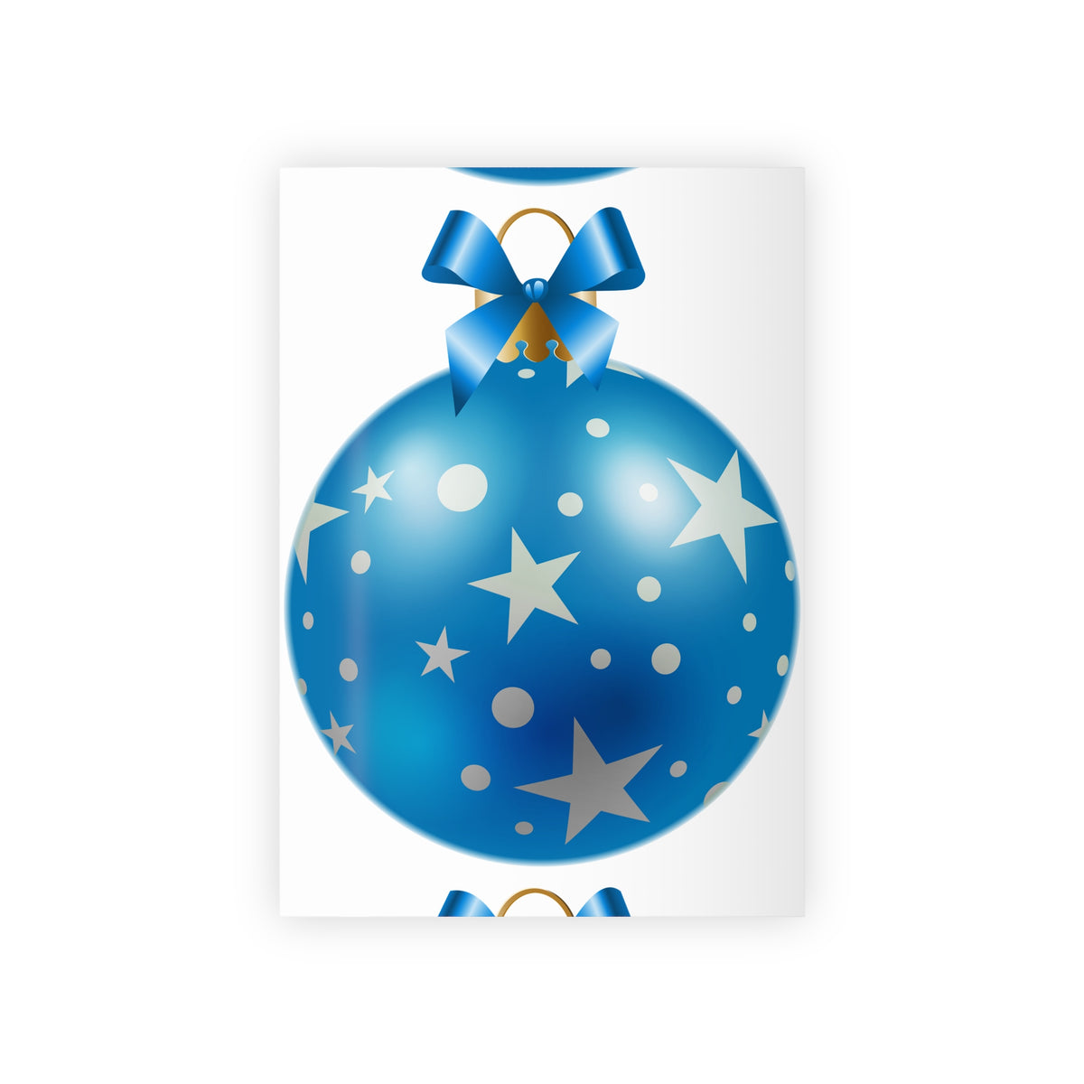 Blue Ornament Gift Wrap Roll — Festive Star Bauble Wrapping Paper for Christmas