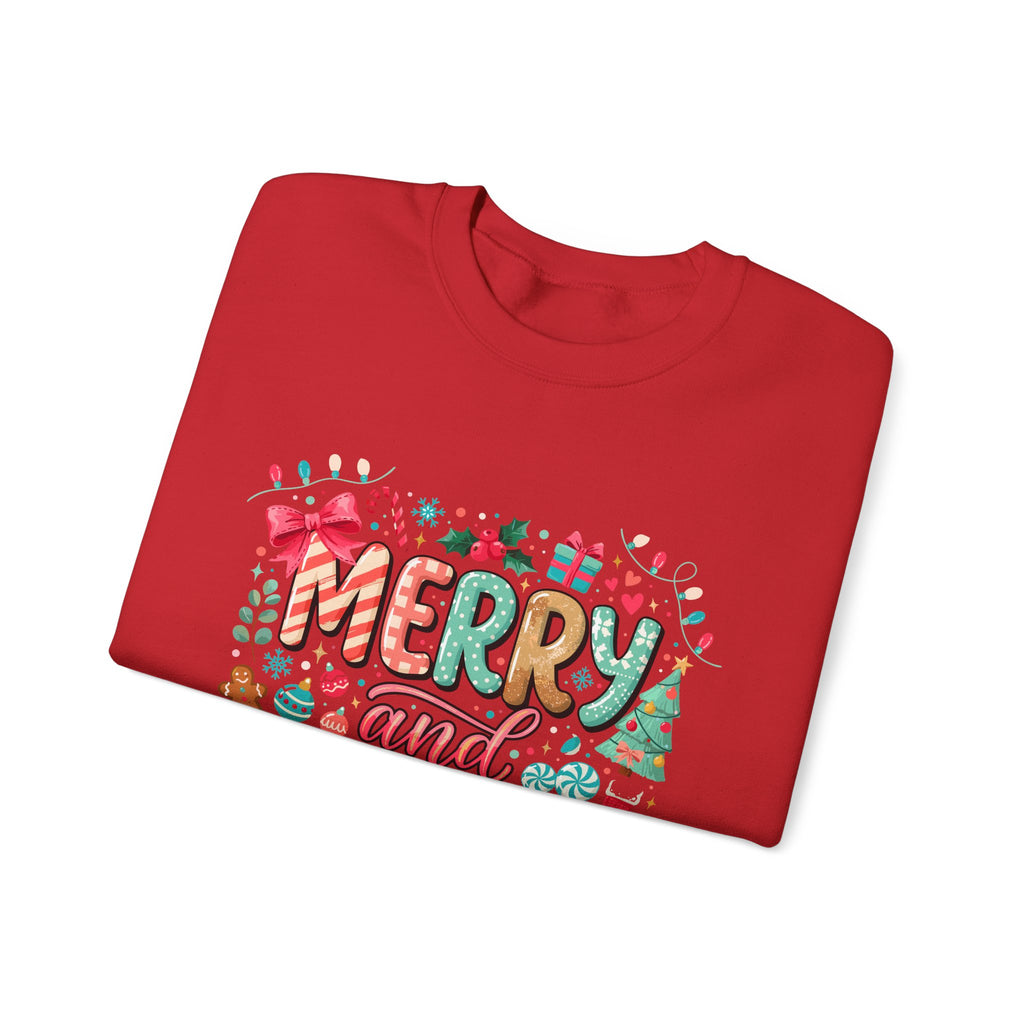 Merry and Bright Sweatshirt — Christmas Holiday Crewneck