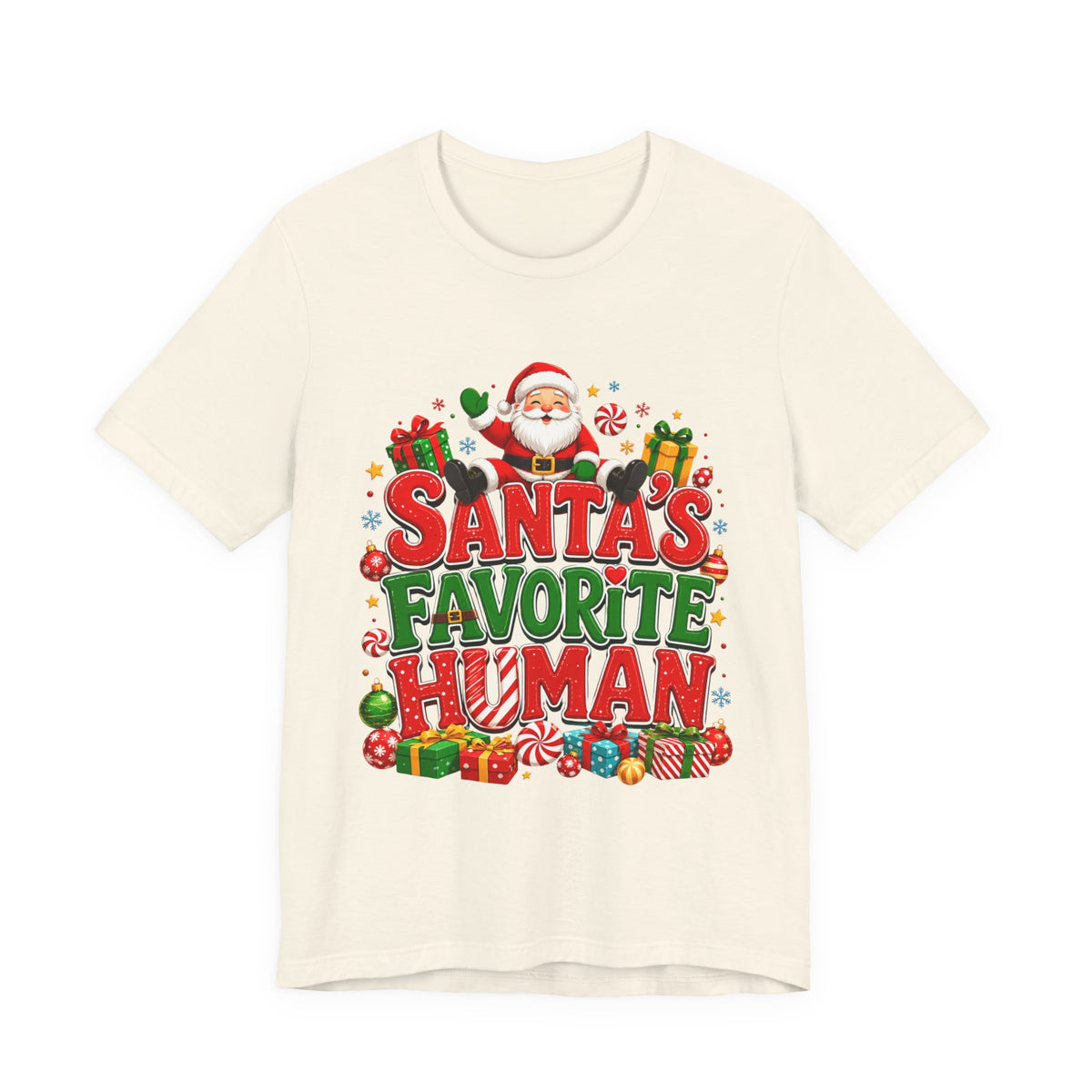 Santa's Favorite Human T-Shirt — Funny Christmas Holiday Tee