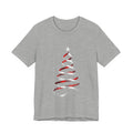Christmas Ribbon Tree T-Shirt — Minimal Red & White Holiday Tee