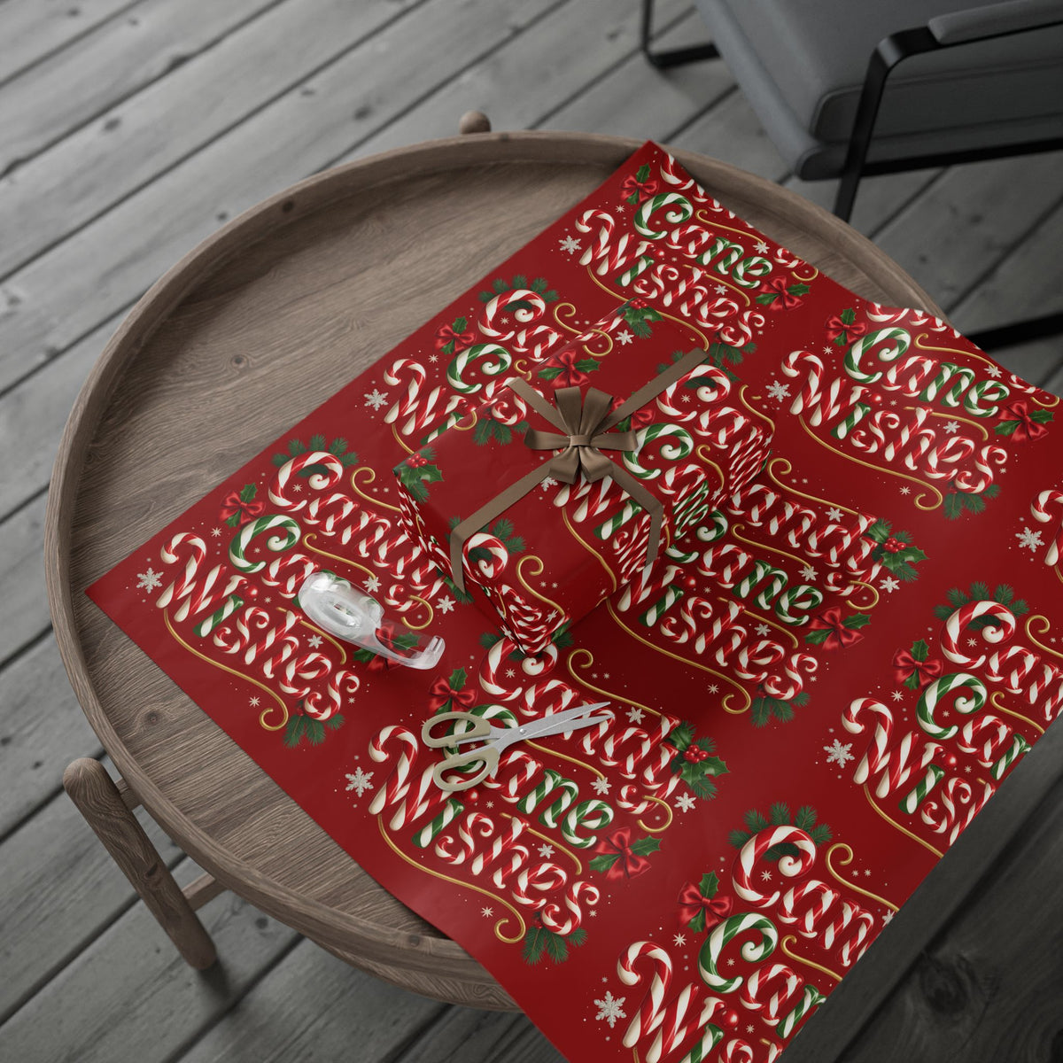 Candy Cane Wishes Wrapping Paper – Festive Holiday Gift Wrap