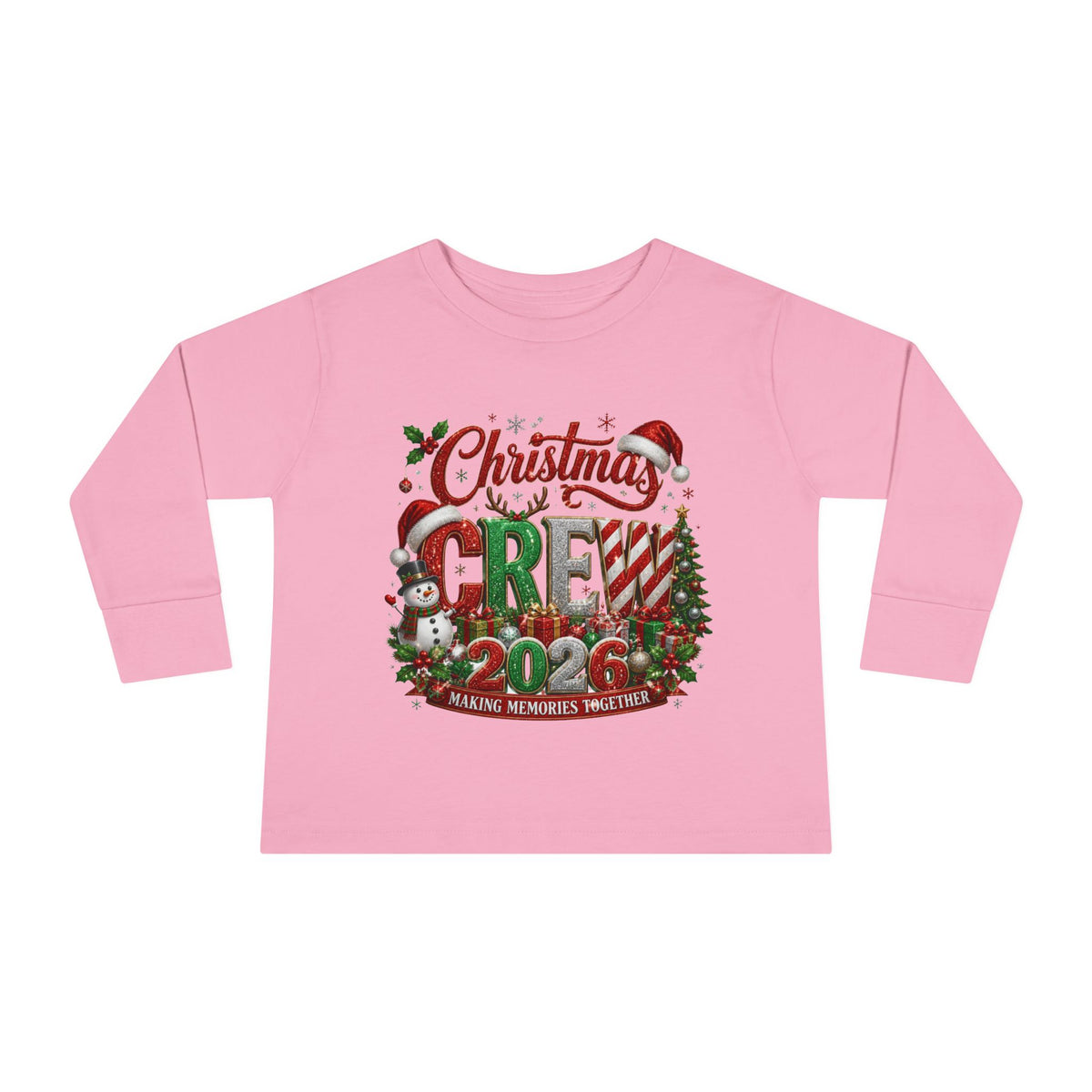 Toddler Long Sleeve Tee — "Christmas Crew 2026" Holiday Shirt
