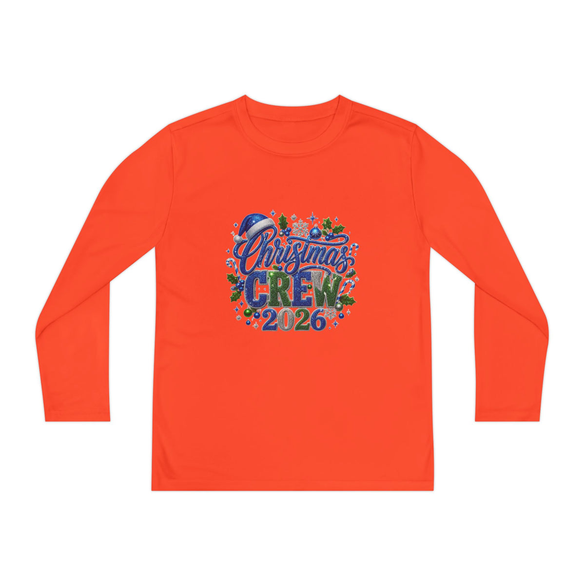 Youth Long Sleeve Tee — "Christmas Crew 2026" Holiday Shirt