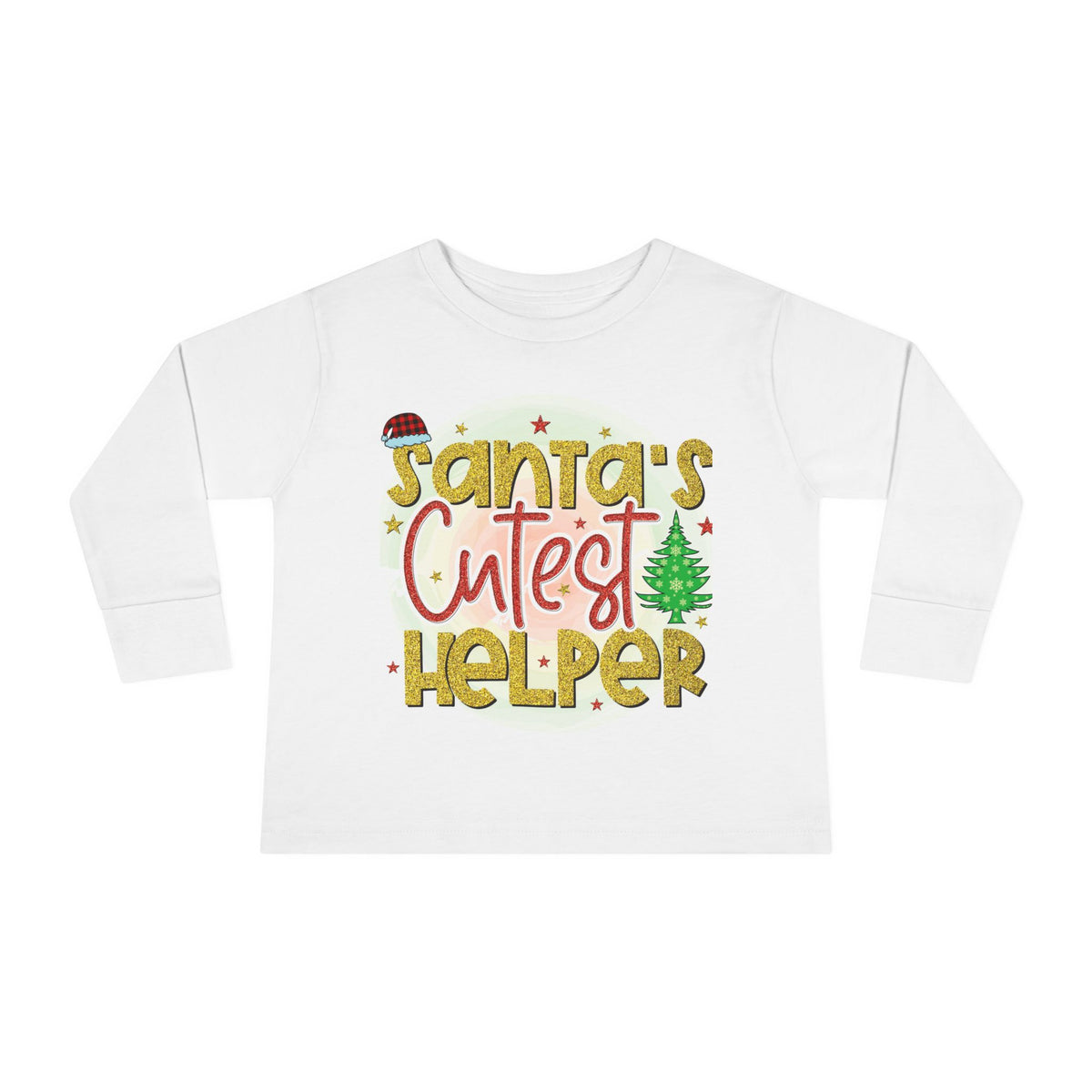 Santa's Cutest Helper Toddler Long Sleeve Tee