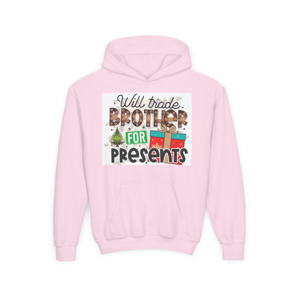 Kid’s Christmas Hoodie - "Will Trade Brother for Presents" Holiday Sweatshirt
