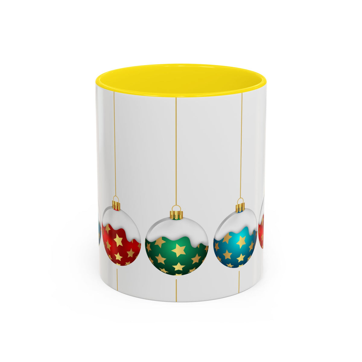 Holiday Ornament Accent Coffee Mug — Festive Christmas Baubles (11/15oz)