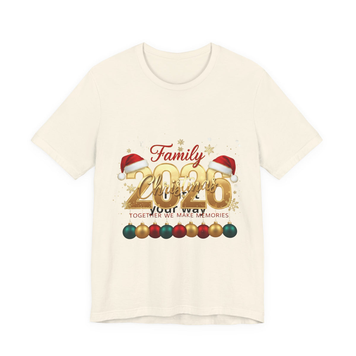 2026 Family Christmas Tee - Holiday Ornament Santa Hat Christmas Shirt
