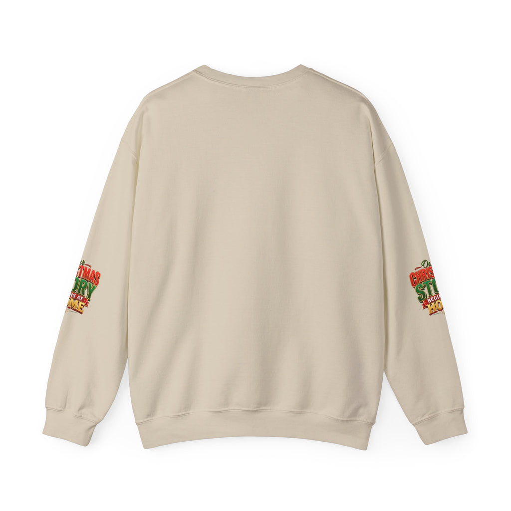 Christmas Love Crewneck Sweatshirt — "Home Is Filled With Christmas Love" Holiday Sweater
