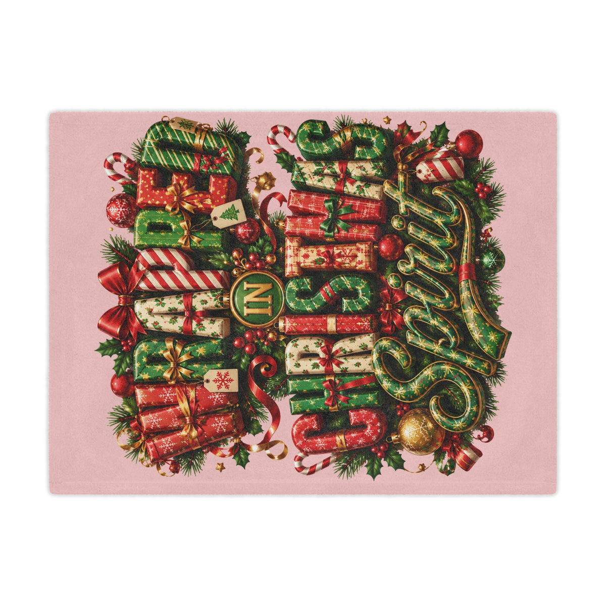 Christmas Spirit Minky Blanket — Wrapped in Christmas Spirit Holiday Throw