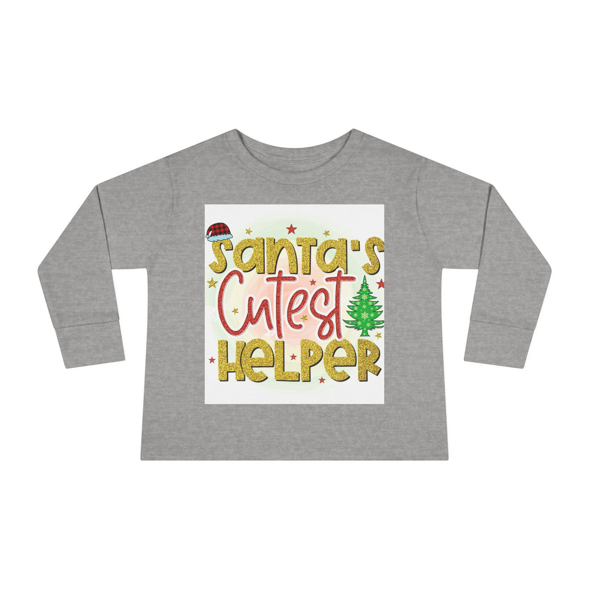 Santa's Cutest Helper Toddler Long Sleeve Tee