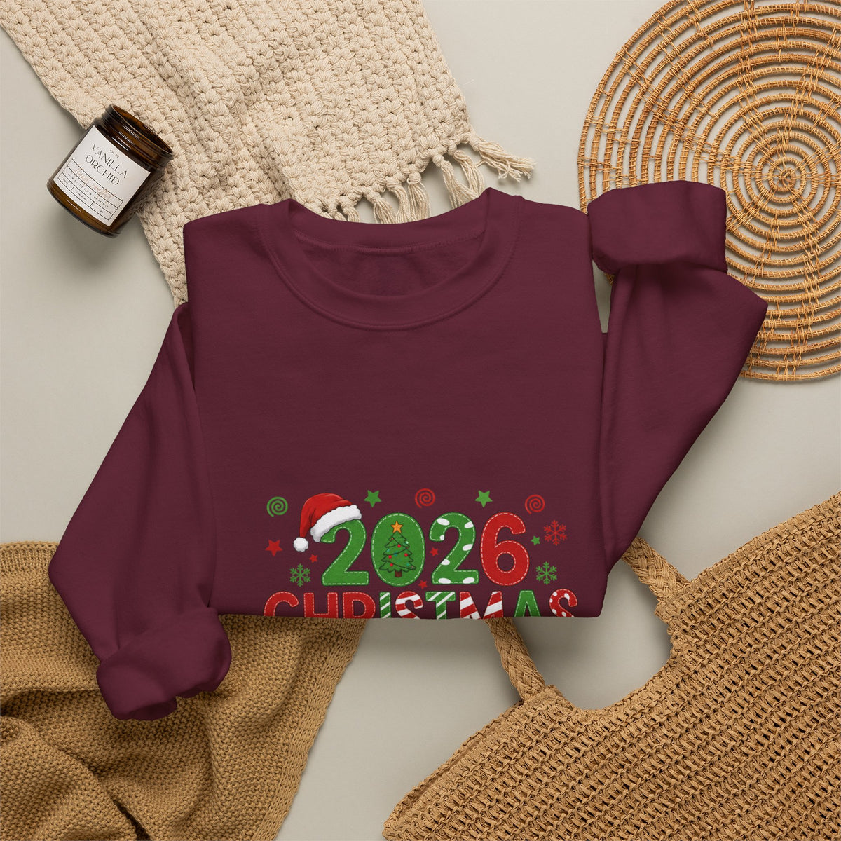 2026 Christmas Crew Sweatshirt — "A Little Bit Crazy, A Little Bit Loud, A Whole Lotta Love" Holiday Pullover