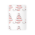 Christmas Spiral Tree Wrapping Paper Roll — Red & Silver Holiday Gift Wrap