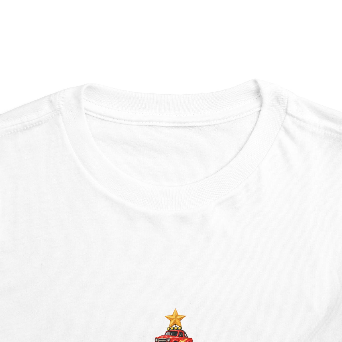 Toddler Tee — Colorful Monster Truck Christmas Tree Holiday Shirt