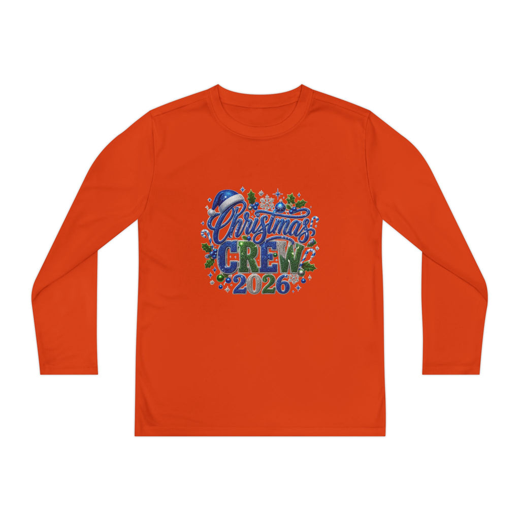 Youth Long Sleeve Tee — "Christmas Crew 2026" Holiday Shirt