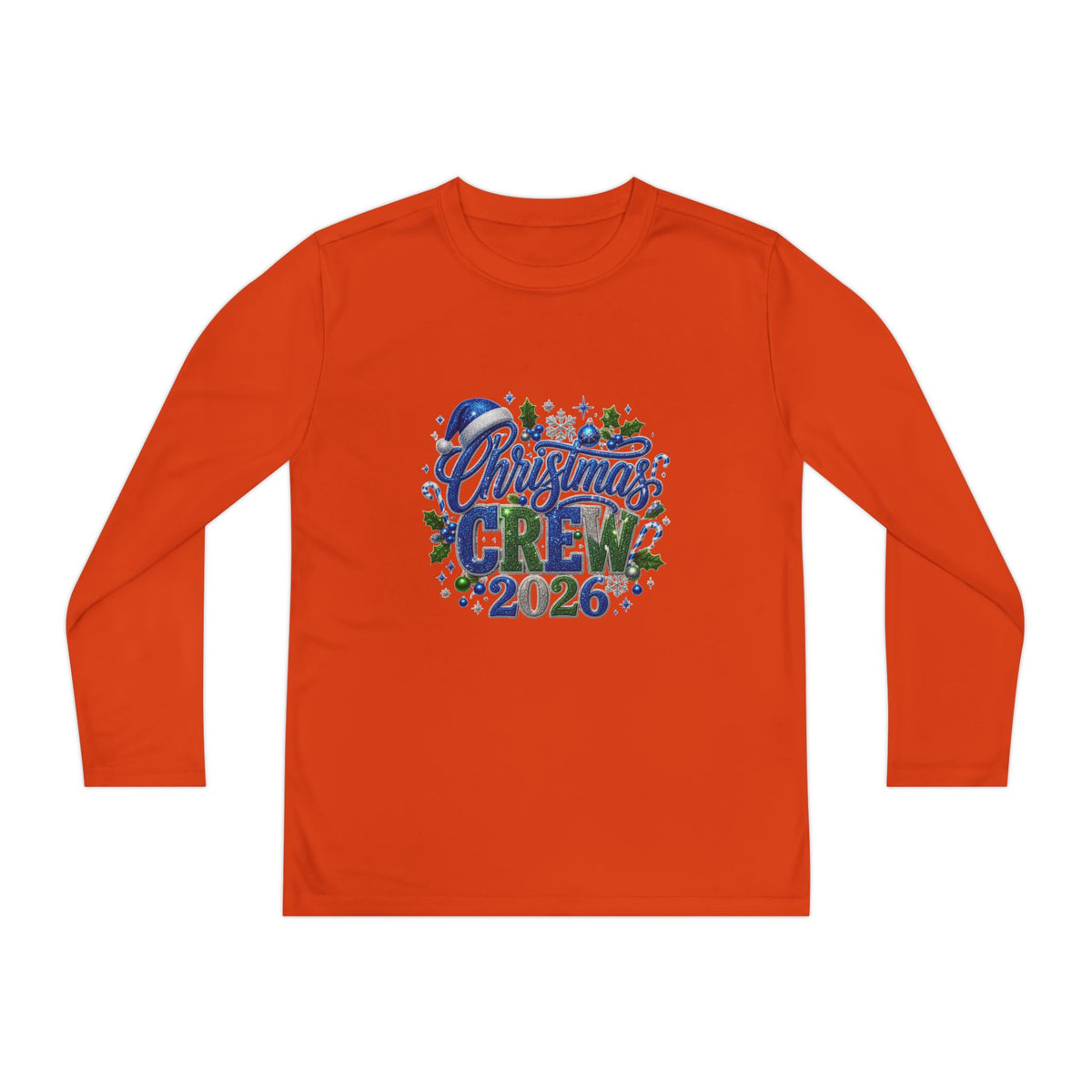 Youth Long Sleeve Tee — "Christmas Crew 2026" Holiday Shirt