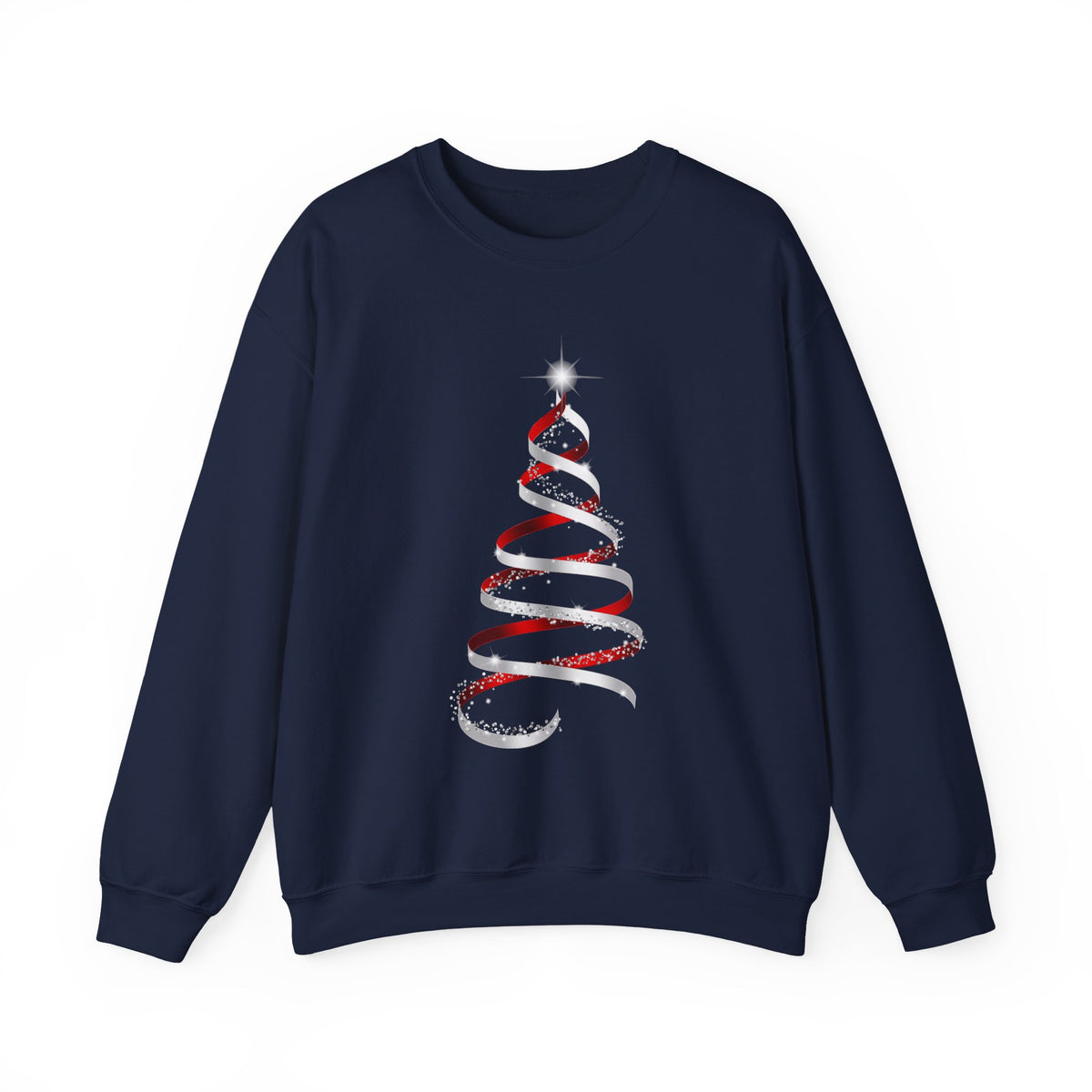 Christmas Ribbon Tree Crewneck Sweatshirt — Minimal Holiday Pullover
