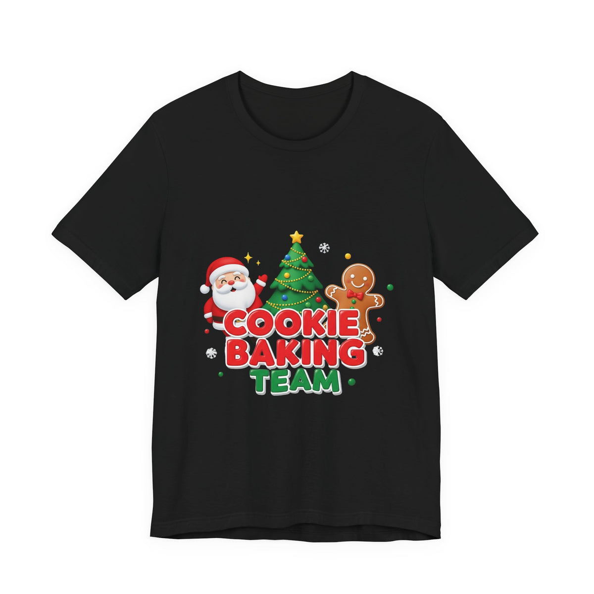Cookie Baking Team T-Shirt — Christmas Santa & Gingerbread Holiday Tee