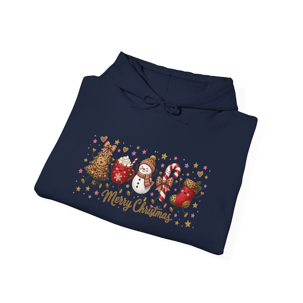 Christmas Animals 'Merry Christmas' Hoodie - Cute Holiday Santa, Reindeer & Penguin Sweatshirt