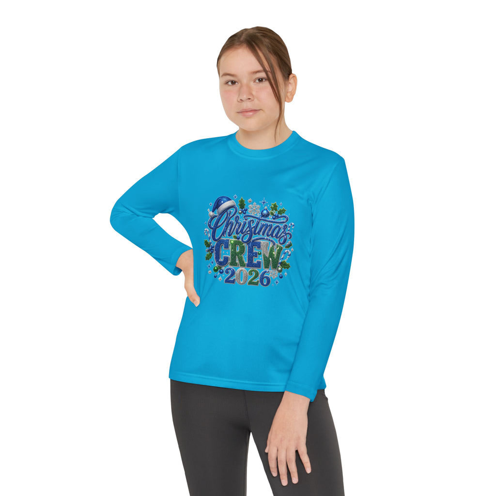 Youth Long Sleeve Tee — "Christmas Crew 2026" Holiday Shirt